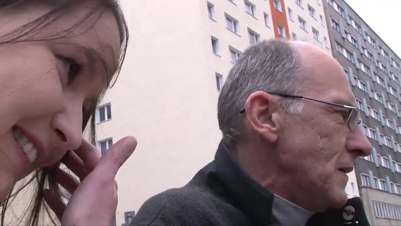 Young busty brunette hardly fucked by a old man