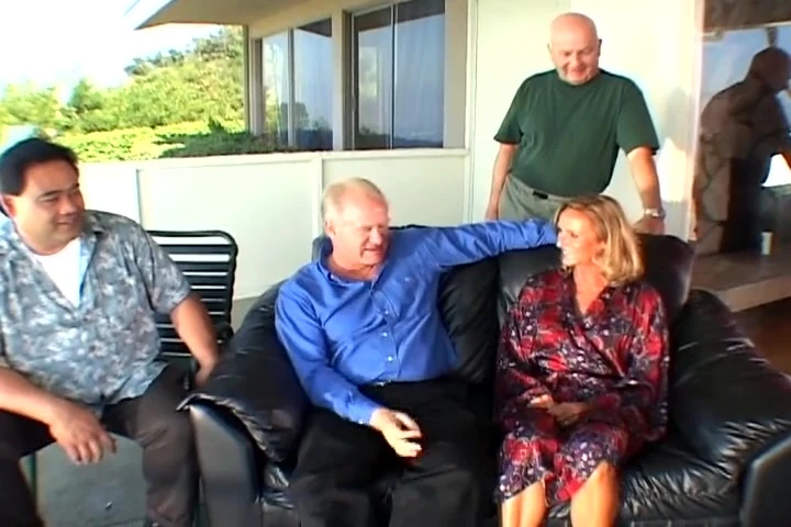 Cum covered wife fucked in threeway in front of cucked husband